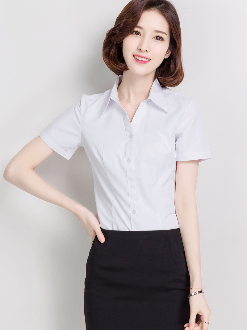 One-piece delivery spring white shirt women's long-sleeved work clothes formal wear Korean style top professional women's short-sleeved shirt OL