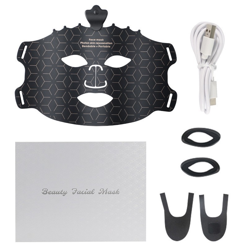 Beauty Mask Photon Mask Instrument Household Large Lamp Rejuvenation Instrument Facial Red Light Led Silicone Mask Beauty Instrument