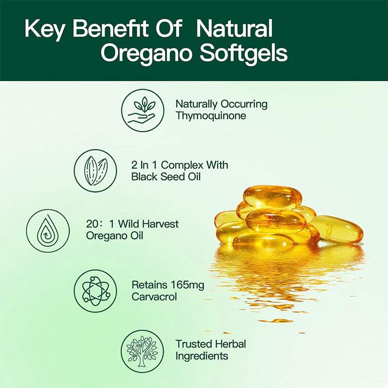 Cross-border Hot Oregano Oil with Black Seed Oil 300 Soft Capsules Oregano Oil Source Manufacturer OE M
