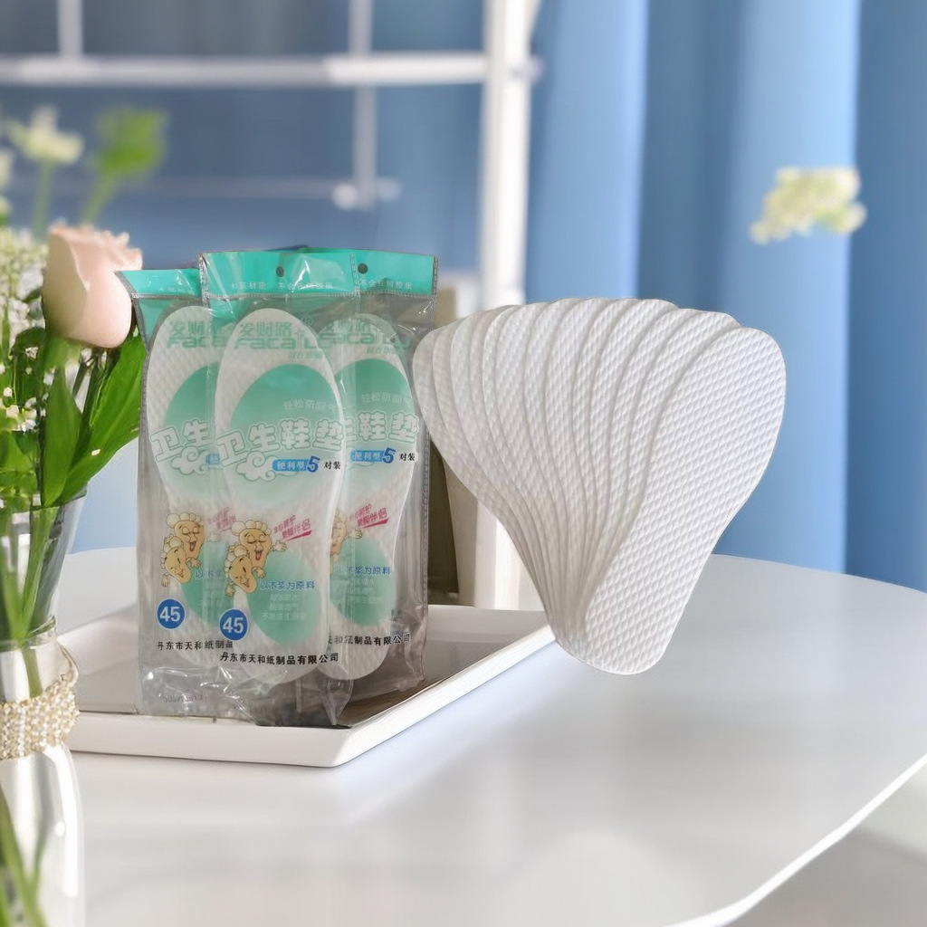 Facai Road Wooden Paddle Insole Moisture-proof Heat Insulation Disposable Insole Odor-absorbent Sweat Breathable Cotton Insole Warm Insole