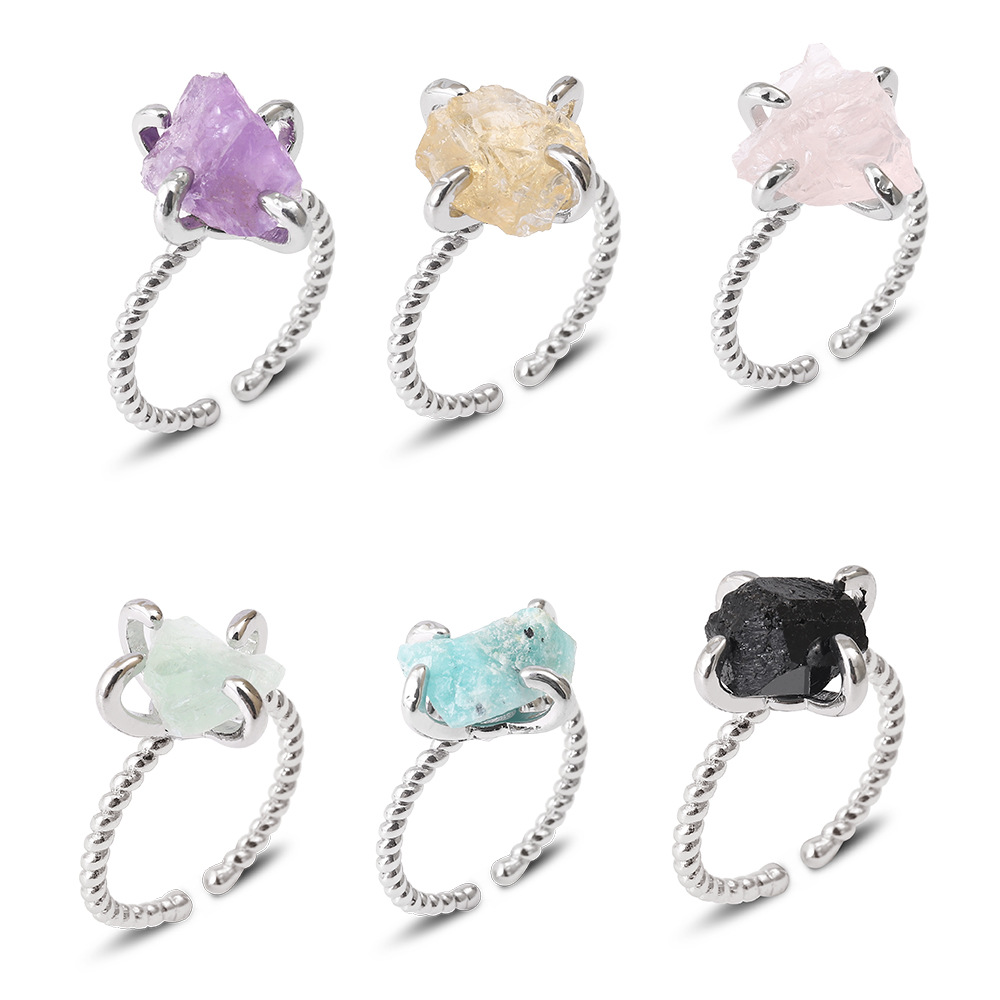 Кросс-бордерное кольцо из натурального кристалла, белый кристалл, фабричные новинки