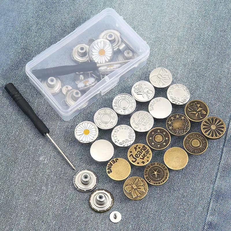 Кнопки для джинсов для женщин, без шитья, съемные и регулируемые