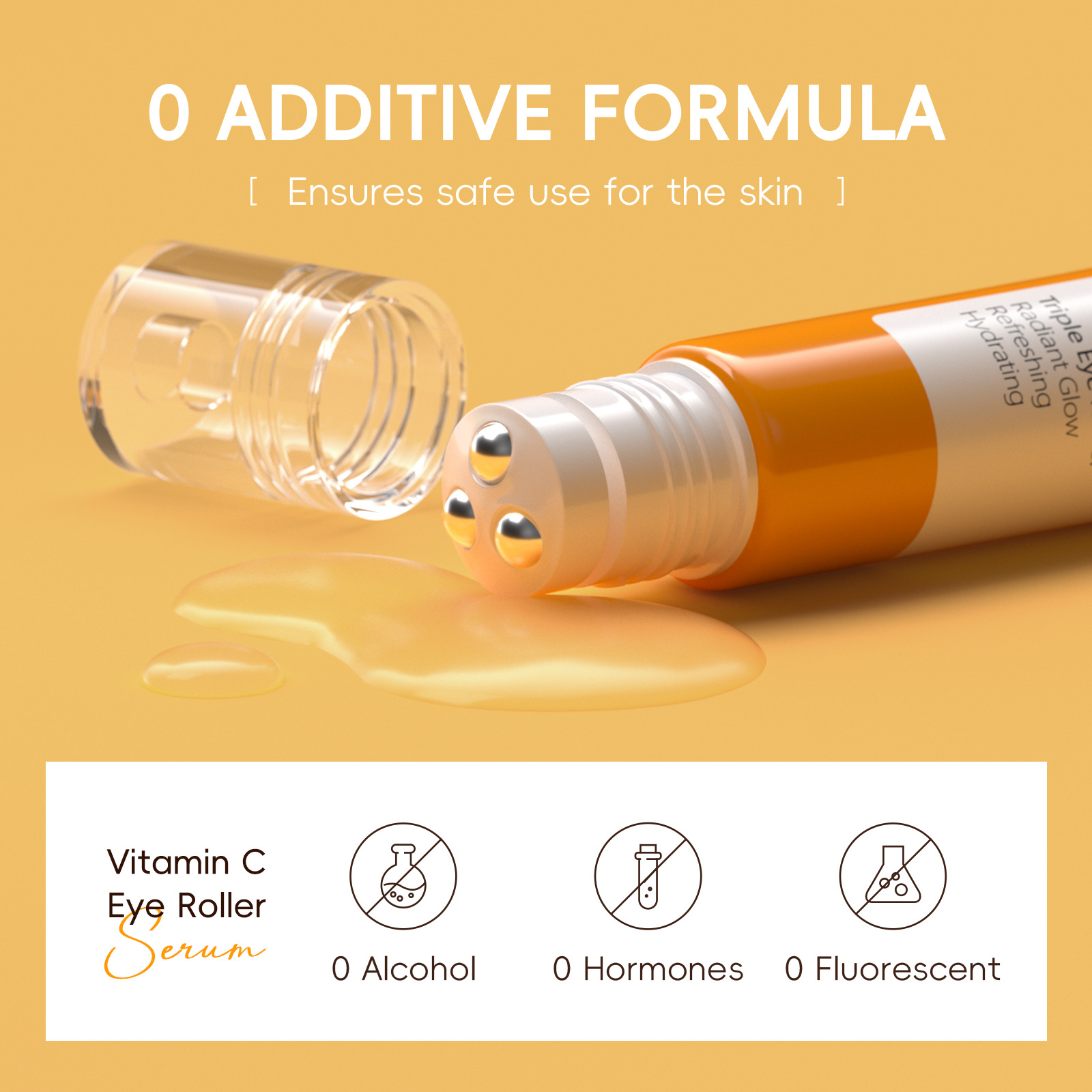 Cross-Border Laikou Vitamin C Roller Eye Essence 20ml Moisturizing Eye Care Fda Skin Care Product Manufacturer Supply