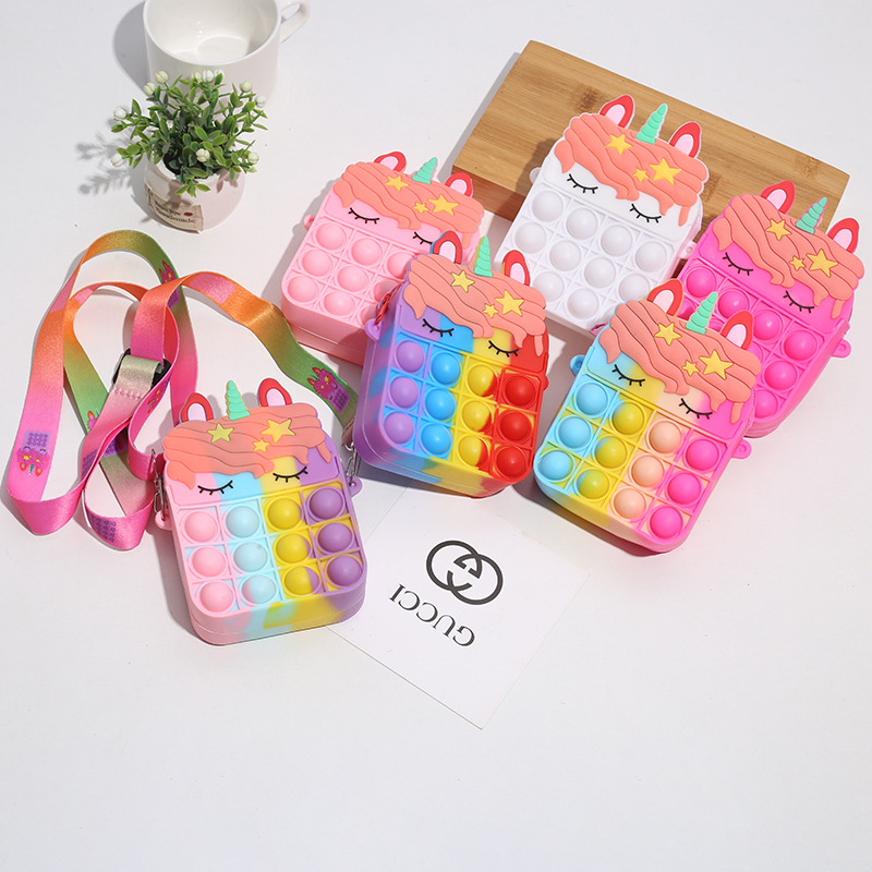 Новая мультяшная сумка для детей, сумка через плечо с единорогом