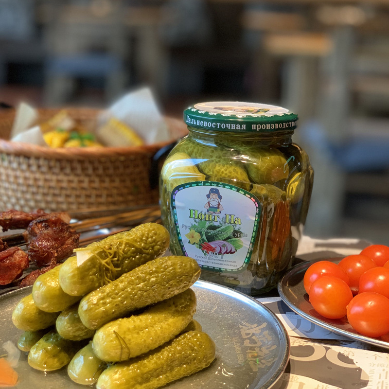 Russian-style Canned Nong Na Sour Cucumber 500g Family Leisure Snack Pickles Pickled Cucumber Restaurant Barbecue