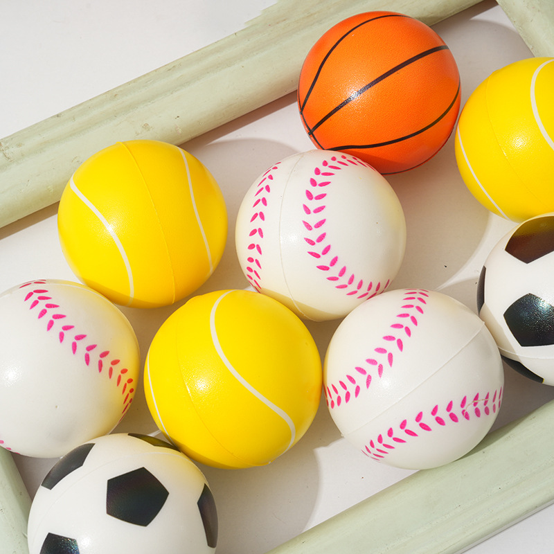 Cross-border wholesale foot blue net stick flat pressure toy ball pu sponge solid elastic ball children's toy football