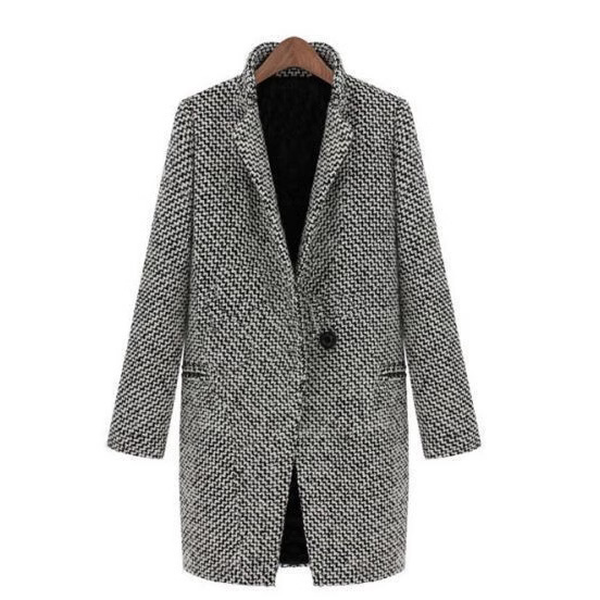 2025 Autumn and Winter European Station Houndstooth Coat Mid-Length Large Size Special Price Houndstooth Coat Ebay Hot Sale