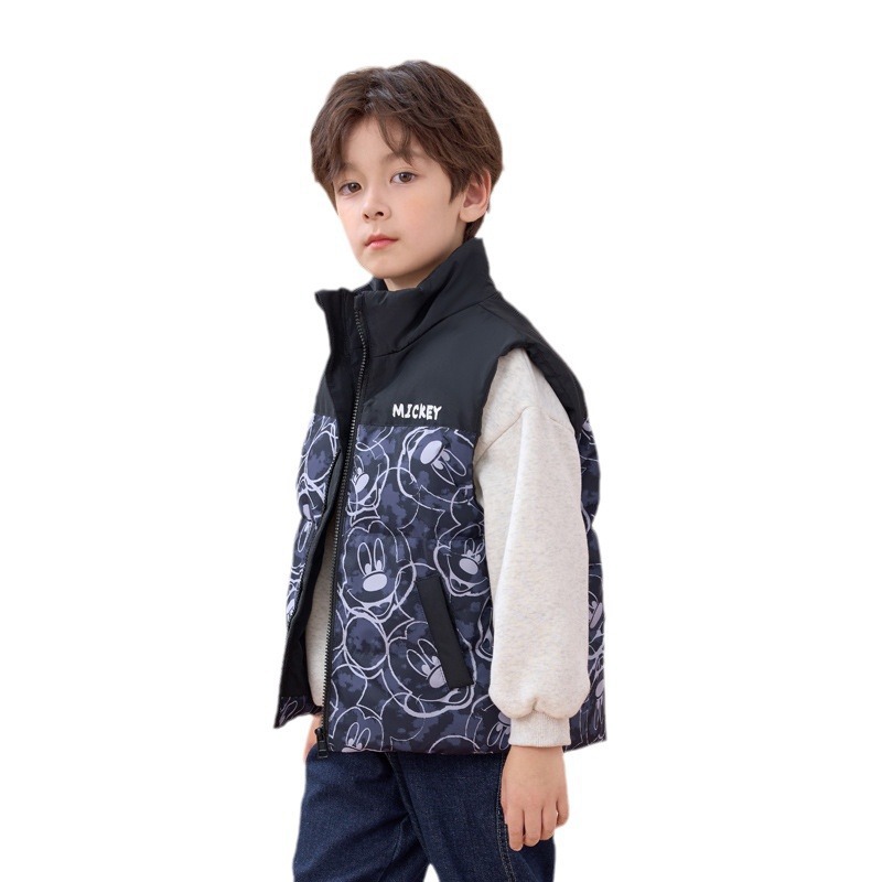 Disney Kidsren's down Vest White Duck down Kidsren's Autumn and Winter Clothing Boys and Girls Baby Vest Thickeneded Vest