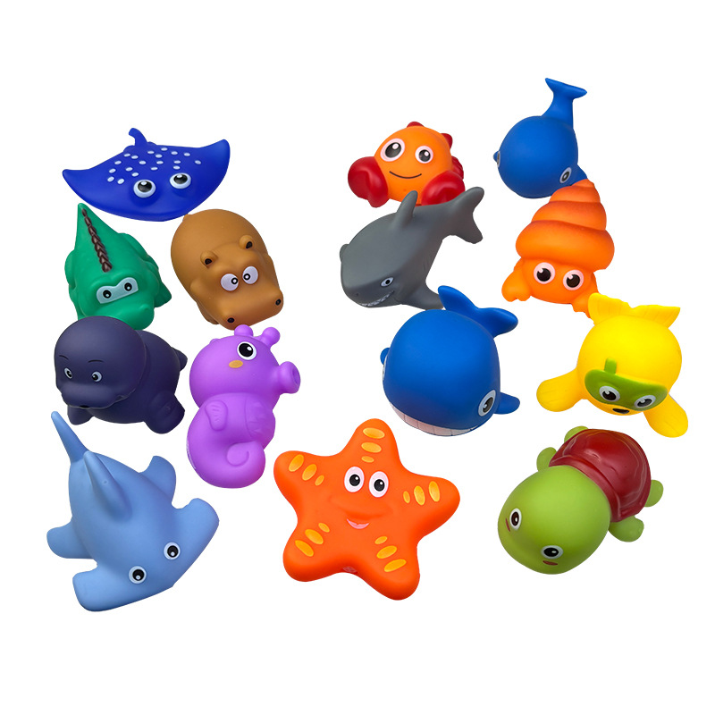 Vinyl Pinch and Call Baby Swimming and Water Toys Underwater Animal World Series Baby Bath Vinyl Toys