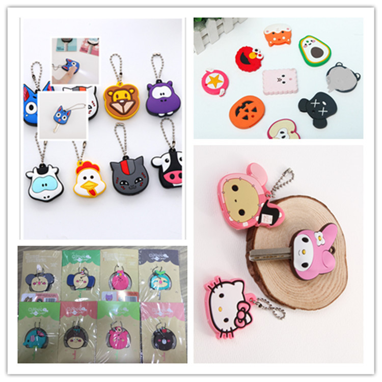 Оптовая продажа брелоков, креативный мультяшный, двусторонний, трехмерный, ПВХ, мягкий клей, набор ключей, оболочка, LED с подсветкой