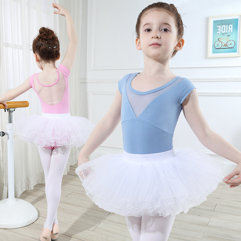 Children's Dance White Veil Skirt Girls' Skirt Short Skirt Dancing Ballet Tutu Skirt Practice Skirt Dancing Dress Skirt