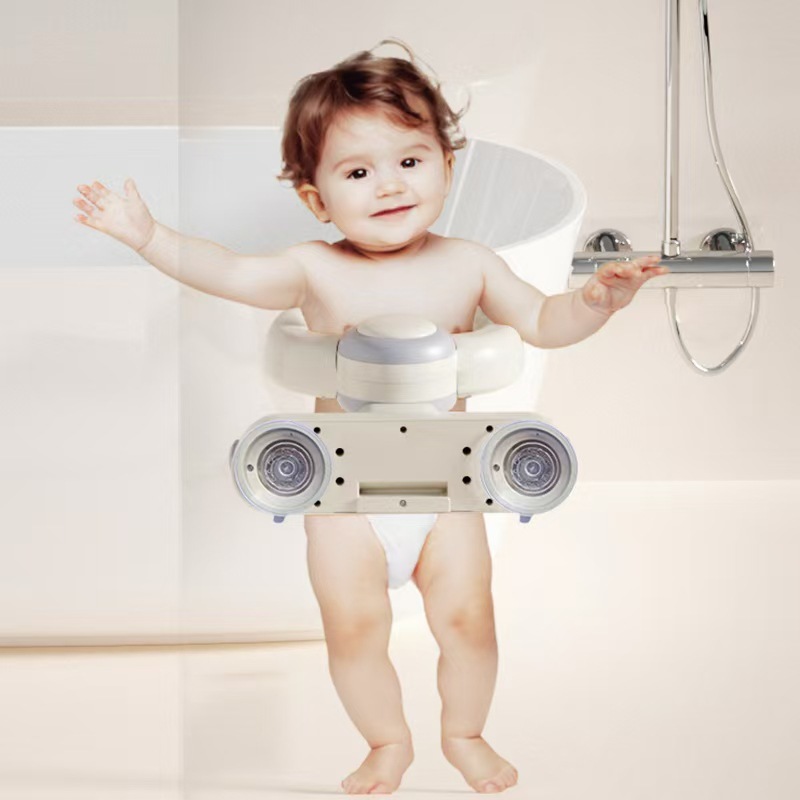 Wall-mounted Folding Children's Bath Artifact Bracket Hole-free Shower Head Baby Suction Cup Bathroom Fixed Bath
