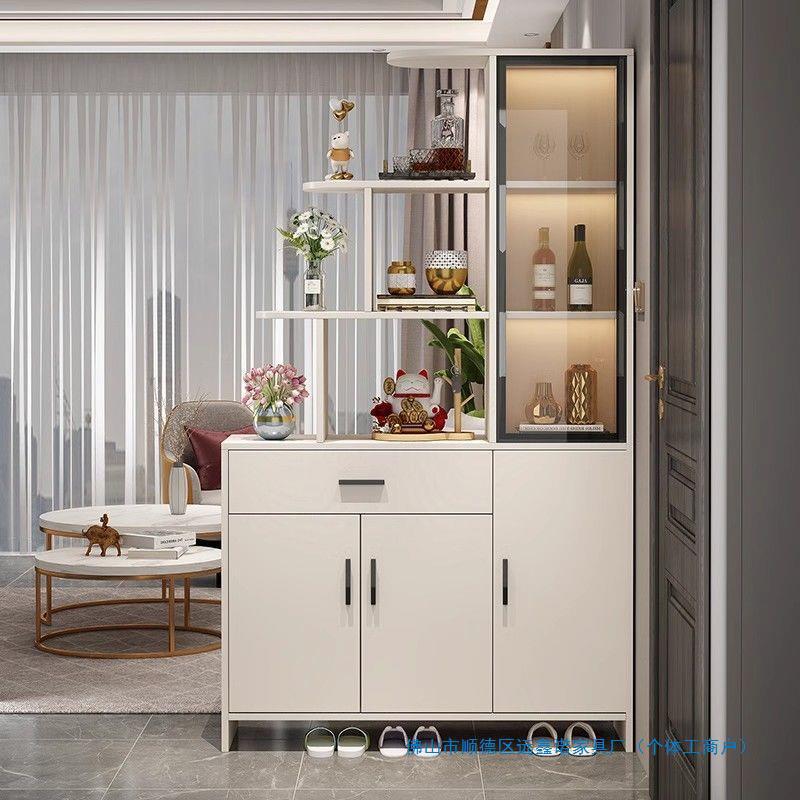 Cream Style Solid Wood Entrance Cabinet, Shoe Cabinet, Integrated Living Room Wine Cabinet, Partition Cabinet, Entrance Door Decoration Cabinet, Foyer Cabinet