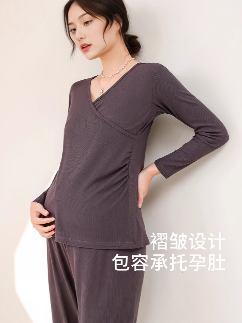 2025 Spring and Summer Pregnancy Loose Pregnant Women suit Feeding Clothes Postpartum Lazy Breastfeeding Maternity Clothes plus size Maternity Clothes