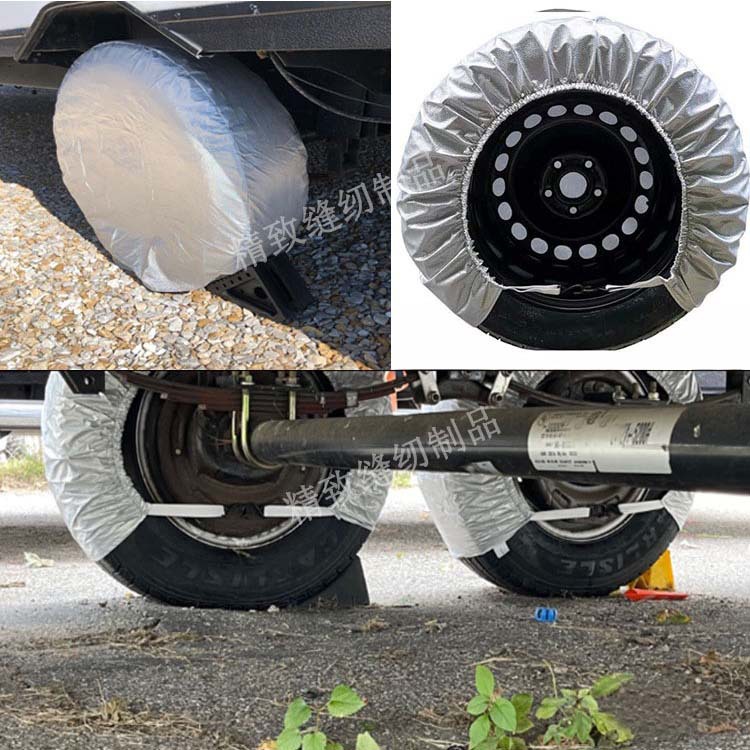 Amazon cross-border tire cover room car cover 420D Oxford cloth gray car tire protection sun protection 4-piece set