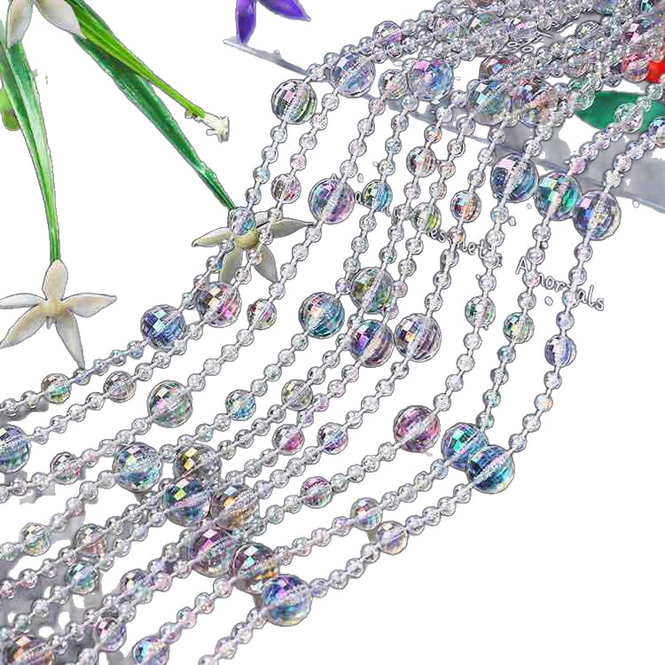 Factory Direct Sales Acrylic Transparent Colorful Bead Chain DIY Wedding Background Decoration Wedding