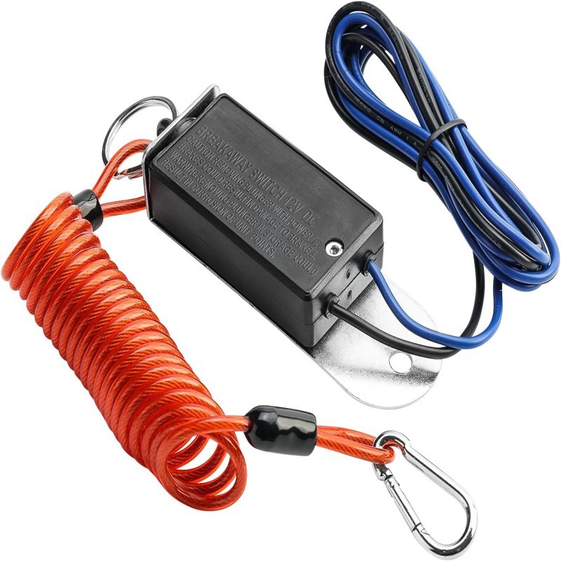 2025 New Product Trailer Breakaway Switch, 4 Feet Breakaway Coiled Cable with Brake Switch