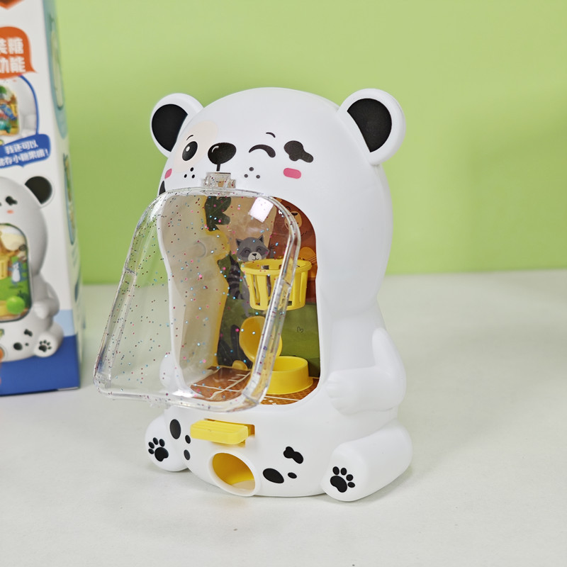 Children's cartoon panda basketball machine puzzle parent-child interactive desktop game machine concentration training bean machine toy