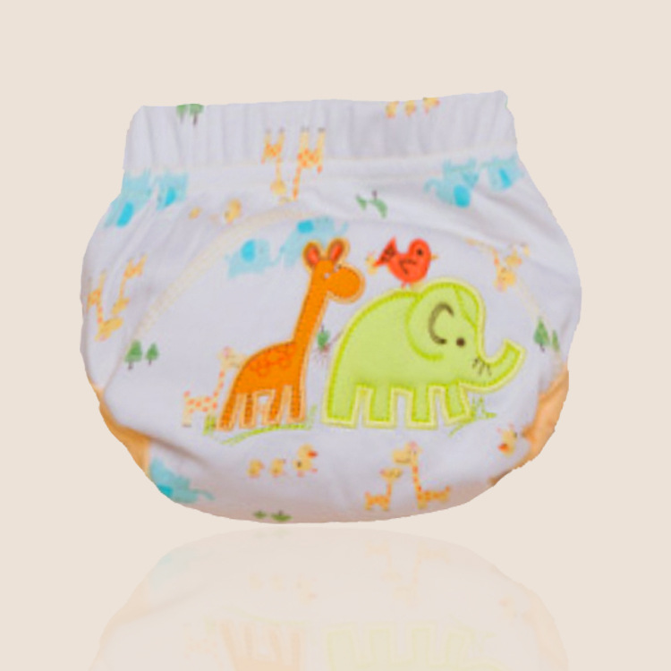 Children's cartoon diaper pants baby study pants infant cotton breathable training pants washable diaper pants pull-up pants