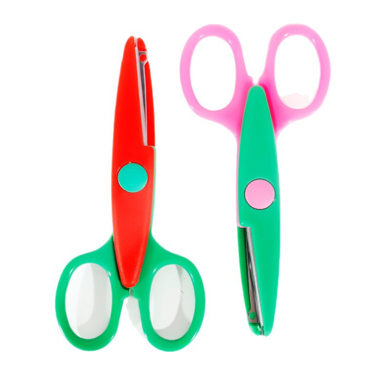 wavy lace scissors pattern scissors handmade works diy stationery children baby safety paper-cut small scissors