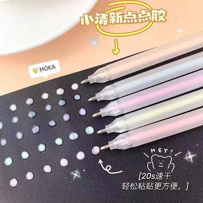 Students hand account point glue pen creative color glue pen cap quick-drying precision glue pen hand account pen wholesale
