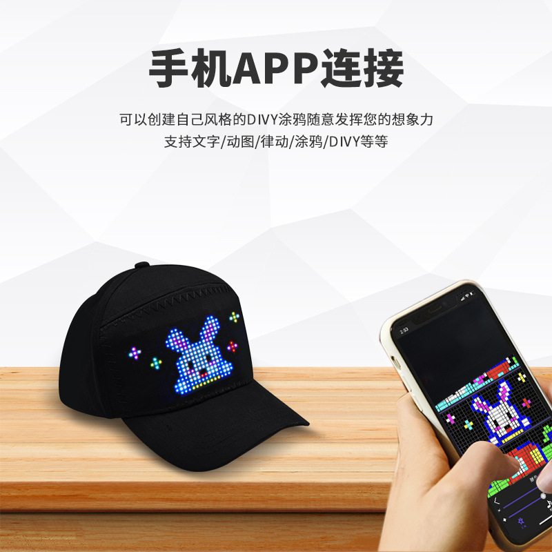 Charging Bluetooth Ultra-thin Flexible Soft Screen RGB Full Color LED Display Hat Screen Backpack Vest Screen with Battery