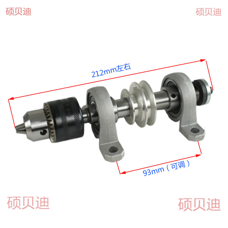 DIY Lathe Drilling Machine Unpowered Spindle Pulley Set Accessories Micro Lathe Chuck Tailstock Tool Holder 50