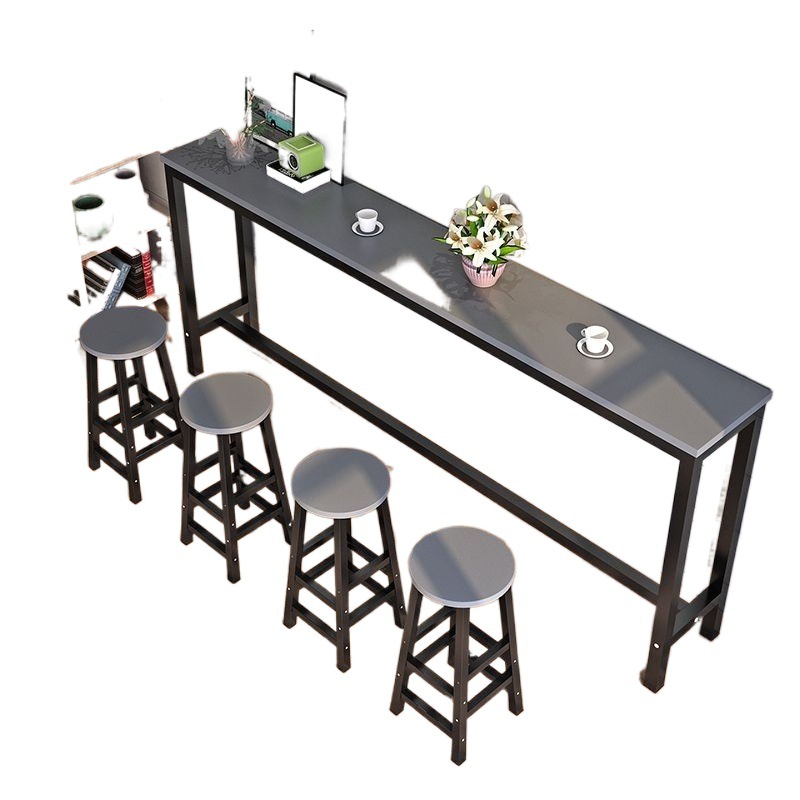 Wall Bar Table Balcony Household Narrow Side Long Table Milk Tea Shop Wall Narrow Shelf Table and Chair Thin Long Table