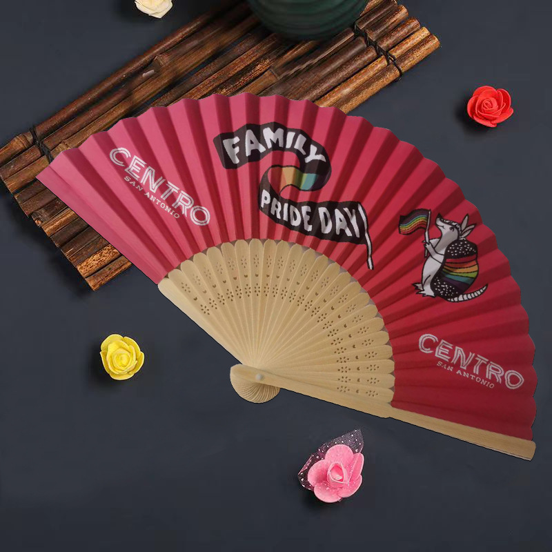 Customized Ancient Style Folding Fan, Dance Fan, Bar Disco Fan, Han Dynasty Fan, Men's and Women's Bamboo Fan, Craft Fan with Logo Printing Wholesale