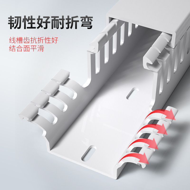 Pvc Wire Trough Surface-Mounted Plastic Industrial Flame-Retardant Wire Trough Wire Open Wire Trough Wire Organizer Distribution Cabinet Box Wiring Trough