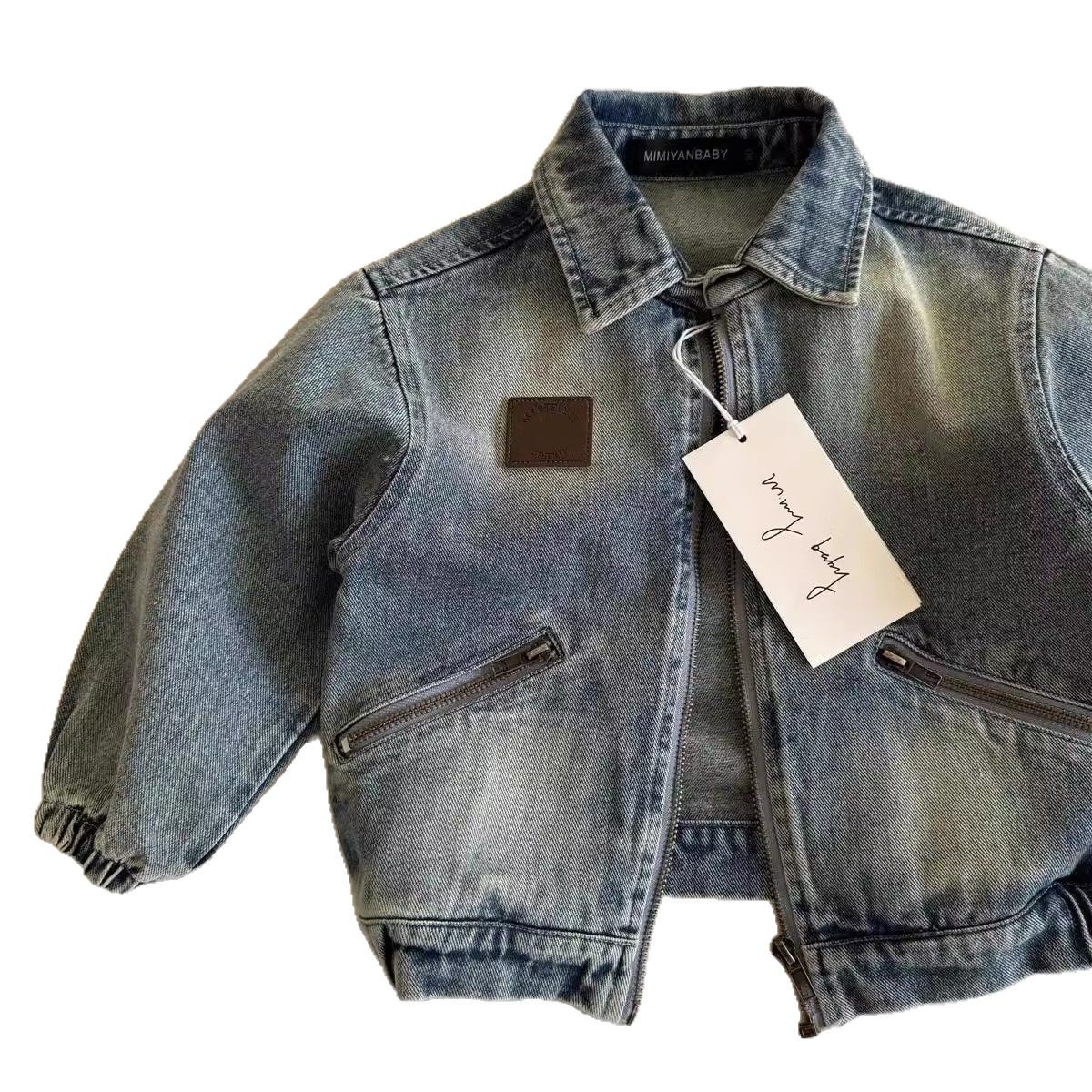 Children's Denim coat 2025 spring and autumn new boys and girls retro coat old baby Korean jeans foreign style