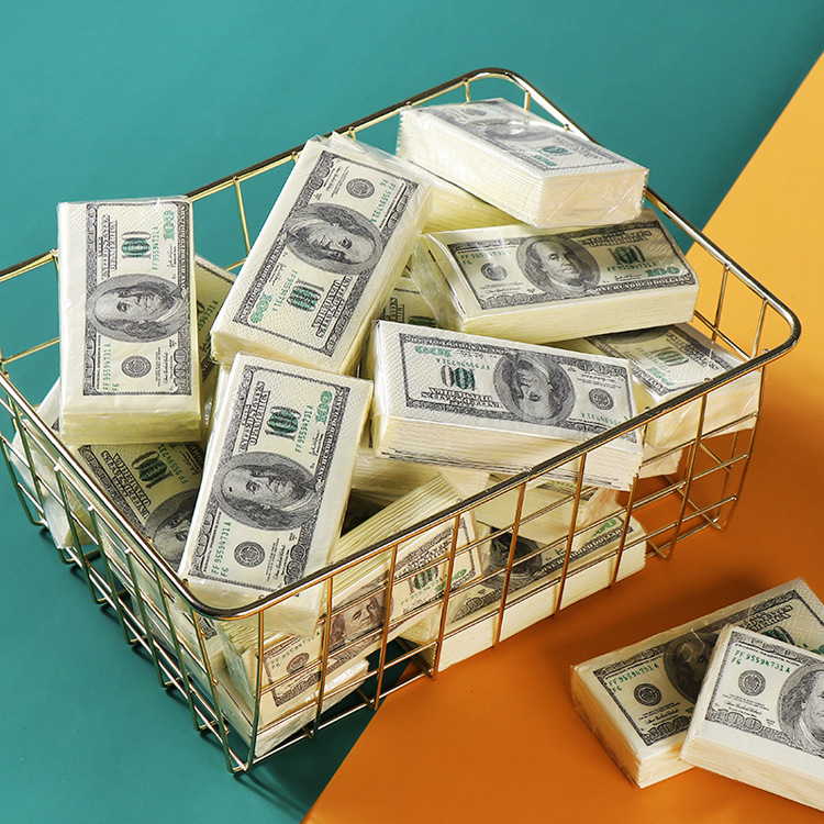 New creative color printing cartoon handkerchief paper napkin portable small bag restaurant handkerchief full box wholesale