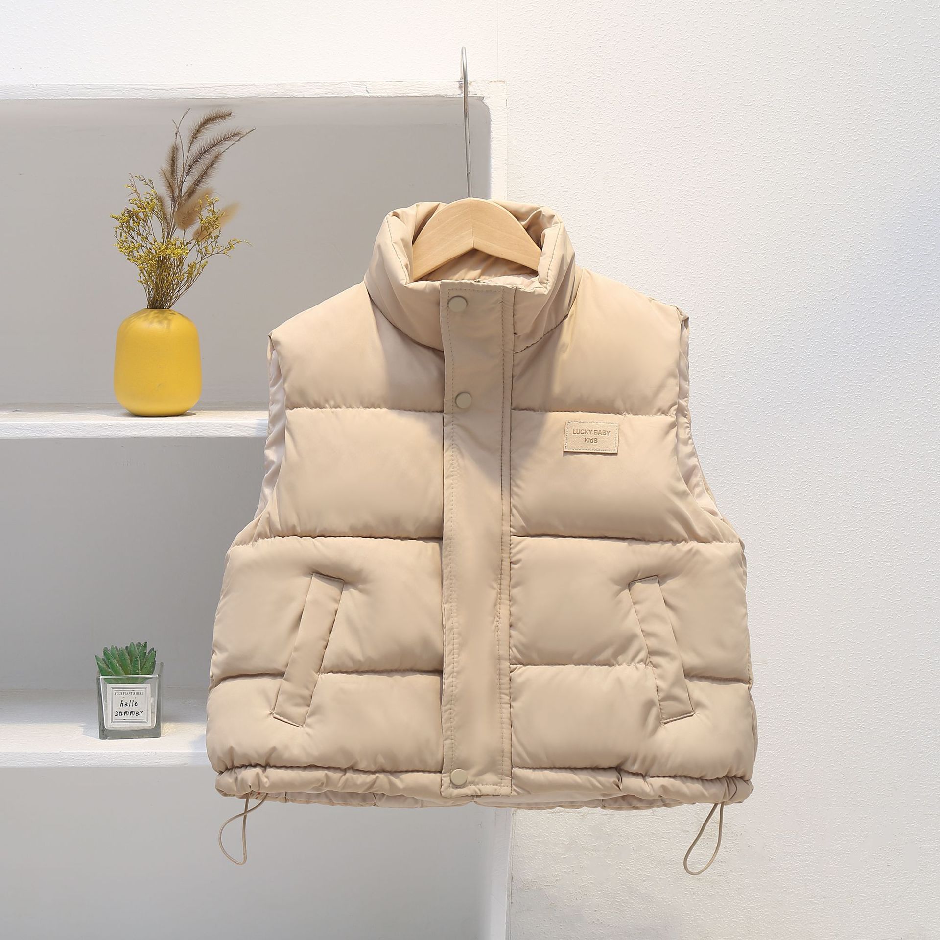 Autumn and Winter Korean Style Maillard Children's Baby Cotton Vest for Kids and Children Fashionable Thickened Vest for Boys and Girls