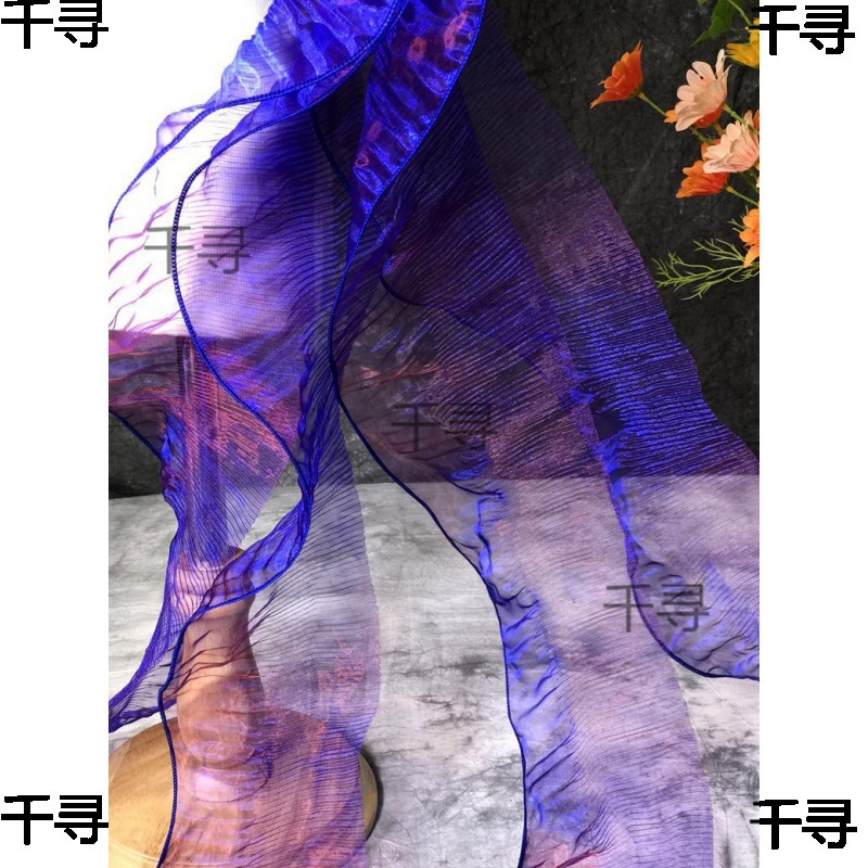 Lace Yarn Pleated 1.0m Fabric Organza Lace Wave Design Mermaid Big Designer Formal Dress Liuli Rice Price Stand