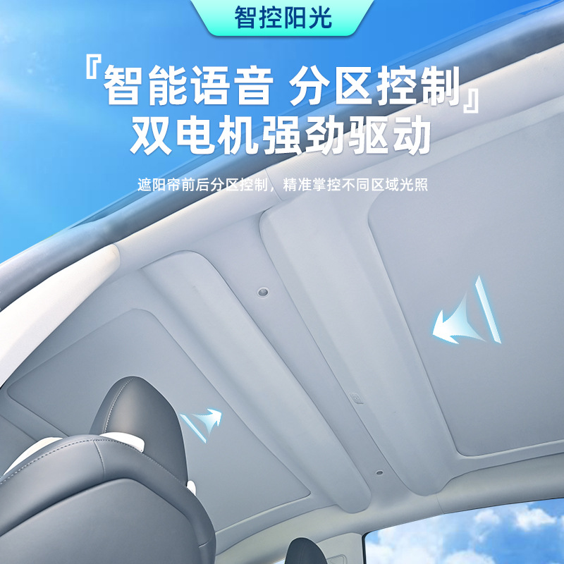 Suitable for Tesla Model 3/ New Model 3 Sunroof Sunshade Intelligent Voice-Controlled Electric Car Roof