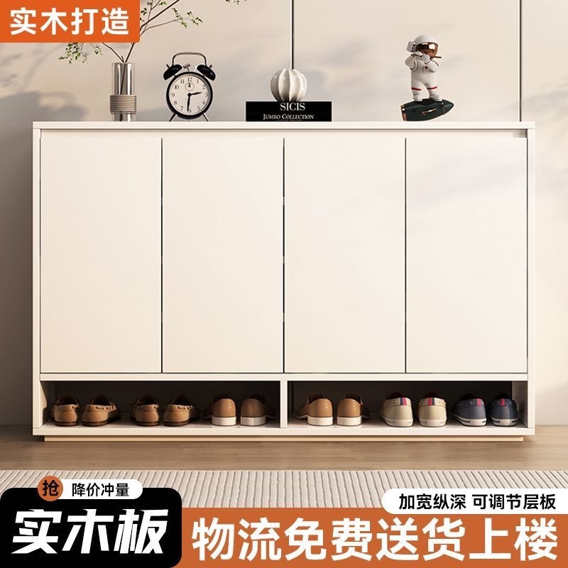 Шкаф для обуви из массива дерева, многоуровневый, с большим объемом для прихожей