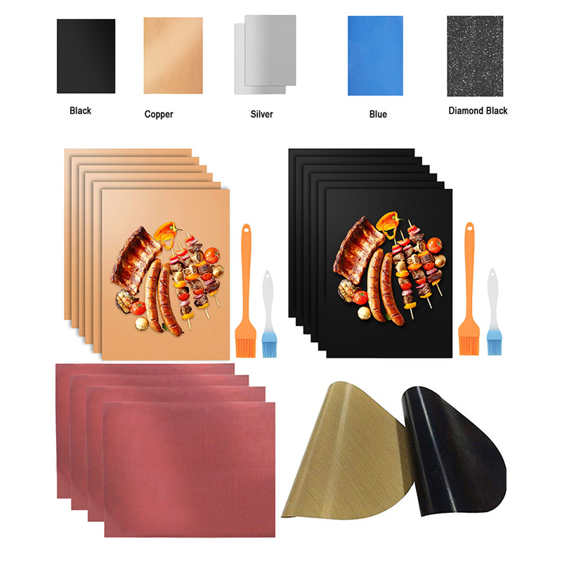Factory Direct Sales Food Grade Teflon Barbecue Mat Reusable Barbecue Mat Bbq Grill Mat