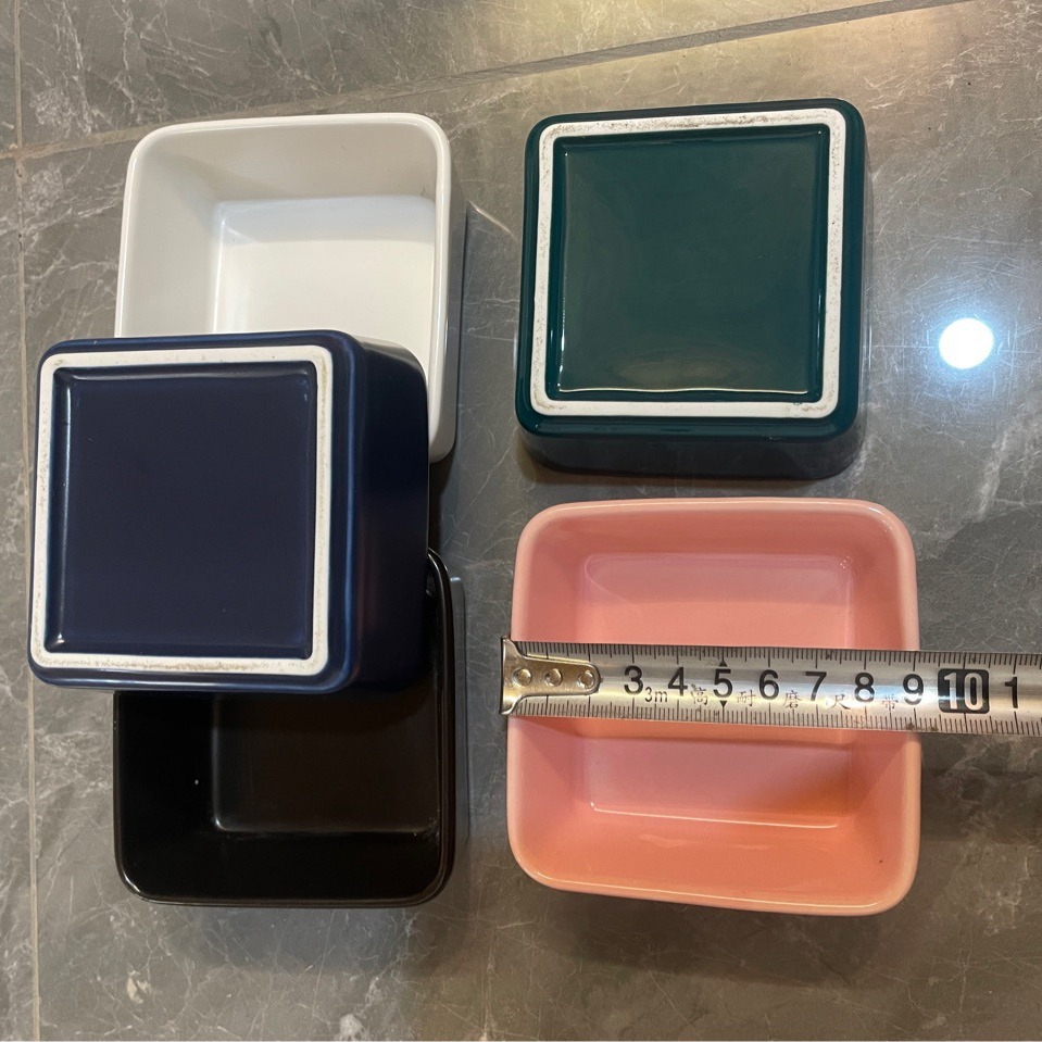 Small Pet Food Bowl Hamster Ceramic Bowl Dense Kangaroo Hedgehog Squirrel Food Bowl Square Flats Bottom Anti-Turning Anti-Biting Animal Bowl