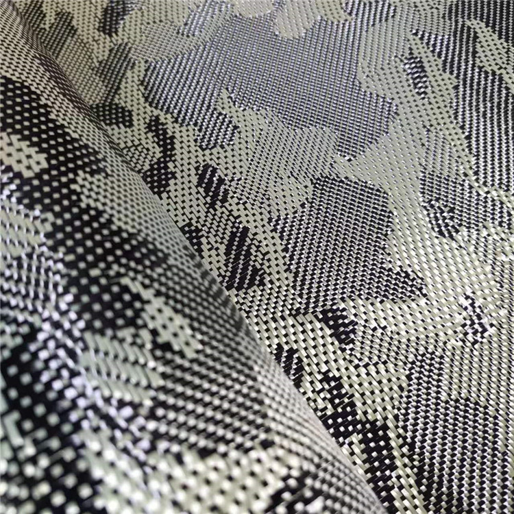 Factory Direct Sales 3K Twill Jacquard Carbon Fiber Camouflage Cloth Helmet Car Hood Mixed Carbon Fiber Cloth Wholesale