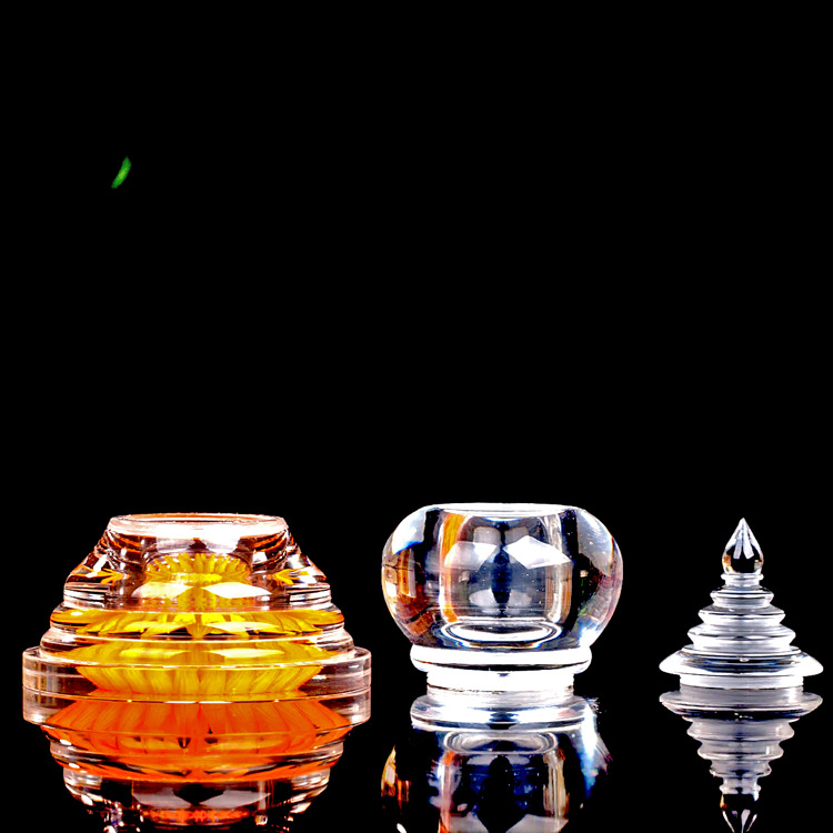 W-Shaped Lotus Style Acrylic Stupa Crystal Pagoda with Hidden Ornaments for Worshiping Bodhi Tower Nectar Vase Natural