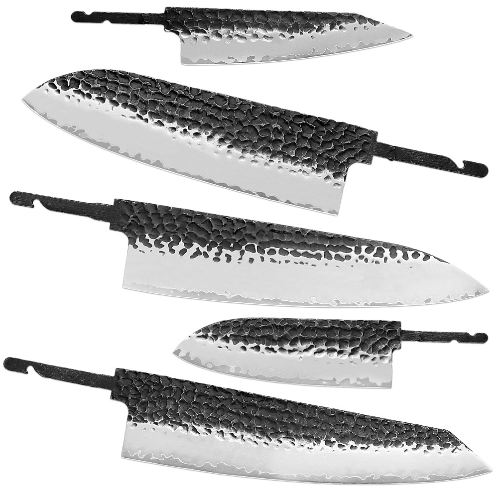 Hand-Forged 3-Layer Composite Steel Billet Sharp DIY Chef Knife Billet Suitable for Home Kitchen and Restaurant