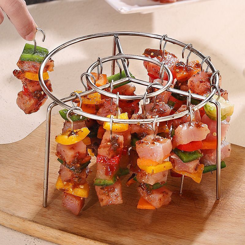 Air Fryer Grill Oven Accessories Stainless Steel Vertical Skewers Barbecue Skewers Roast Needle Kitchen Household Barbecue