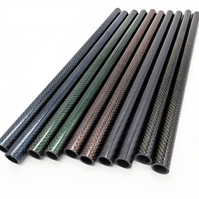 3K Colored Carbon Fiber Tube Full Carbon Hollow Round Tube Industrial Lightweight Corrosion-Resistant High-Strength Custom Matte Finish