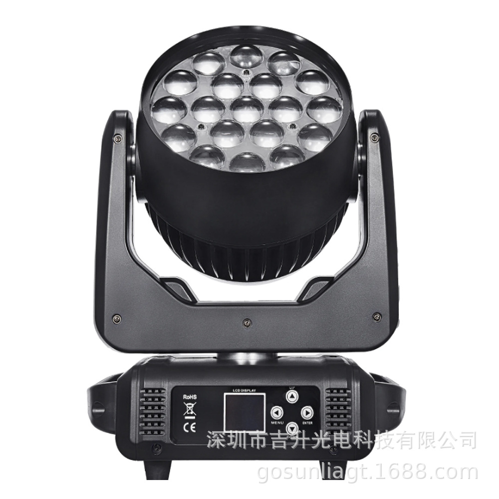 Сценические светильники 19 LED, движущиеся головные светильники 19*15W, четыре в одном для свадьбы, бара, банкетного зала