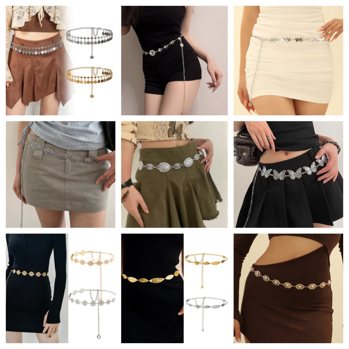 Ретро металлическая цепочка для талии, модные аксессуары оптом