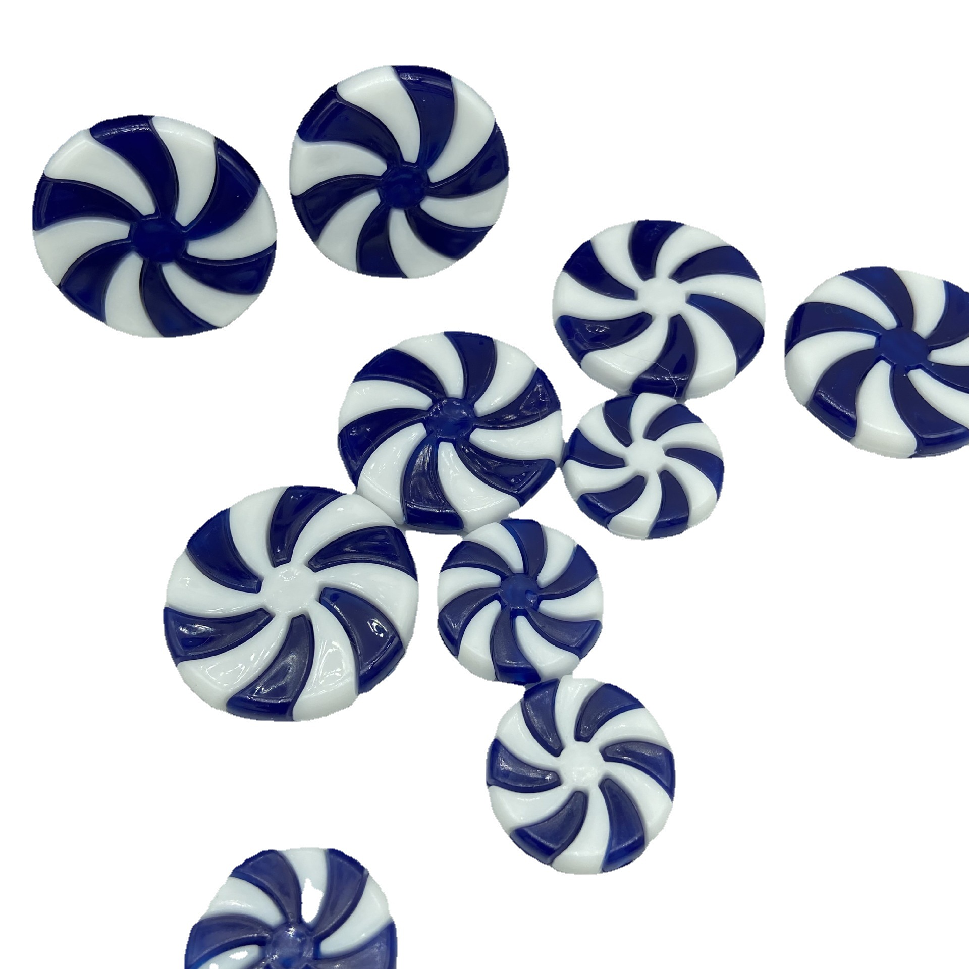 Cross-Border New Product Christmas Candy Color Injection Molded Lollipop Two-Color Colorful Candy Windmill Candy Accessories Wholesale Parts