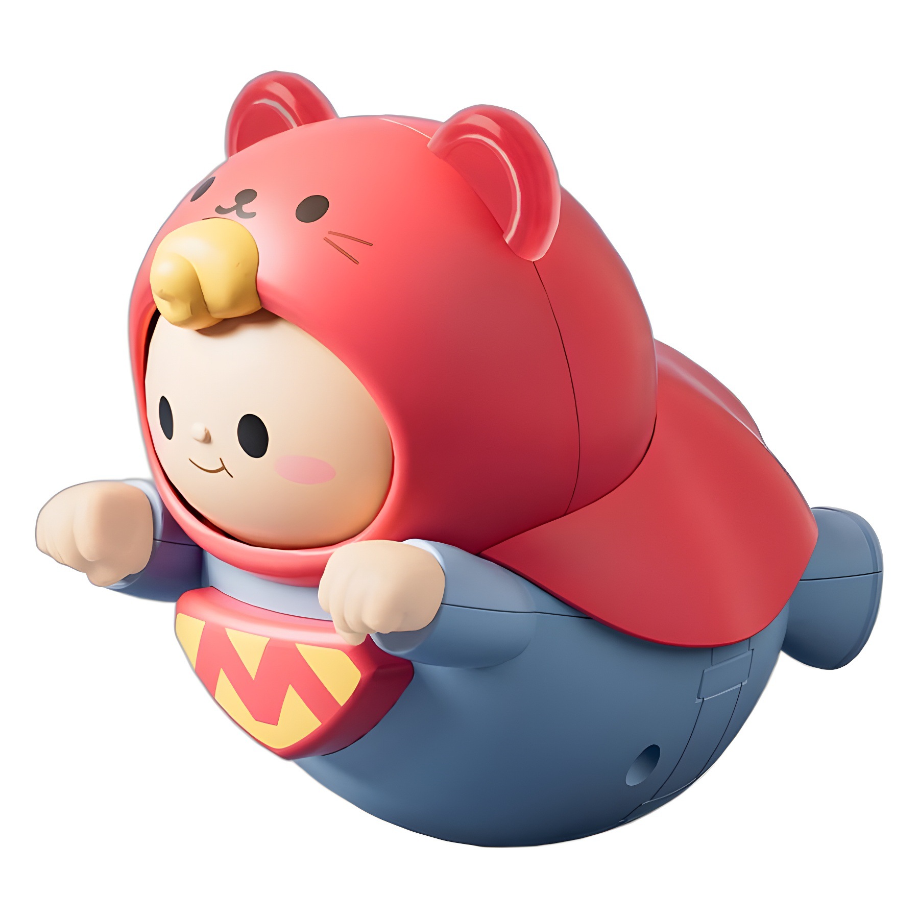 Baby Early Education Puzzle Superman Tumbler Toy Children's Soothing Rattle Can Grit Head Up Training 0-12 months