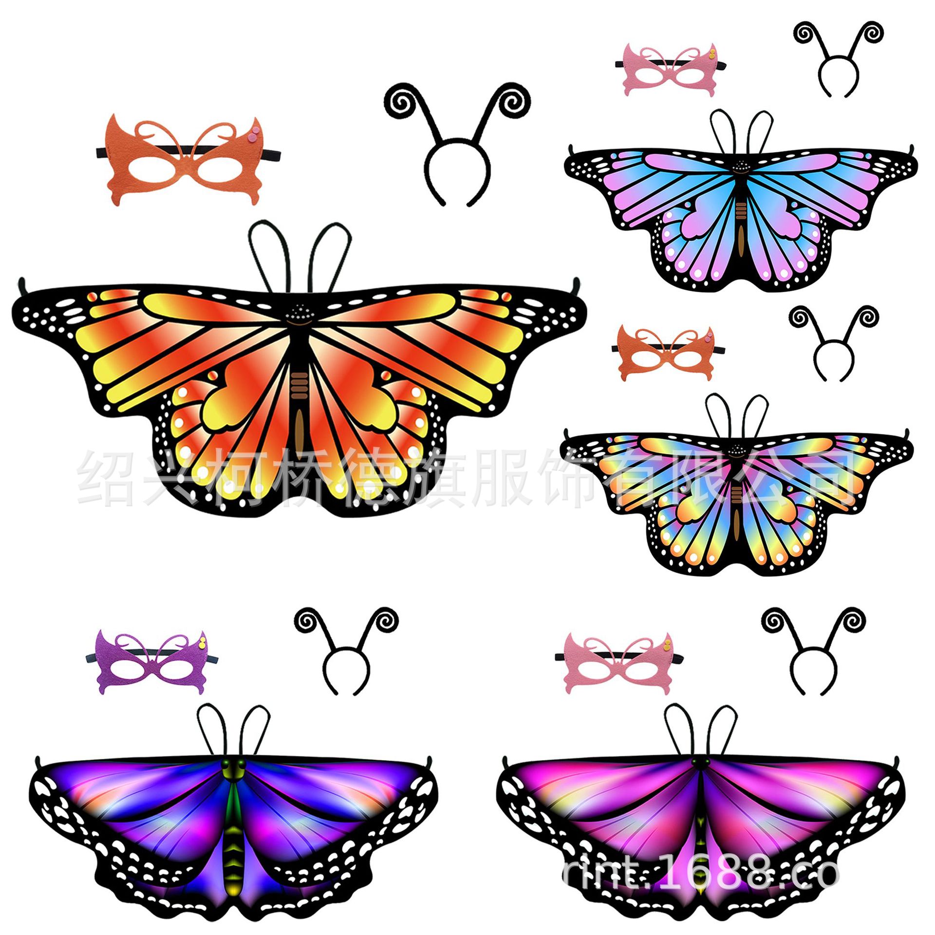 Клоунский плащ для Хэллоуина, маленький плащ с бабочками для детей, бабочка из шелка, праздничный наряд