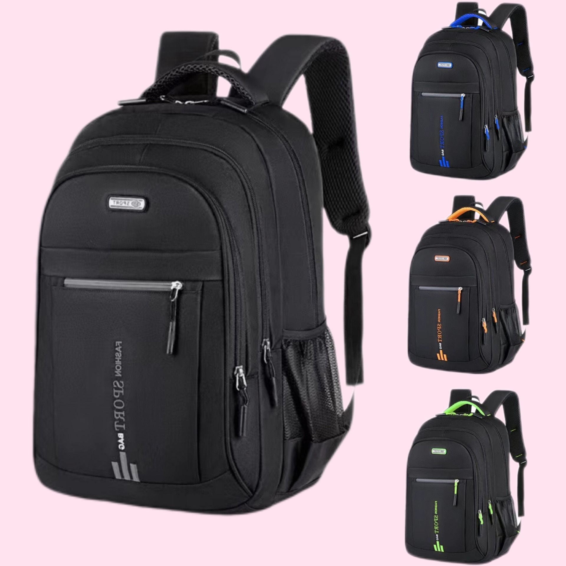 Cross-Border Backpack Men's Large-Capacity Casual Business Computer Backpack New Oxford Cloth Middle School Student School Bag