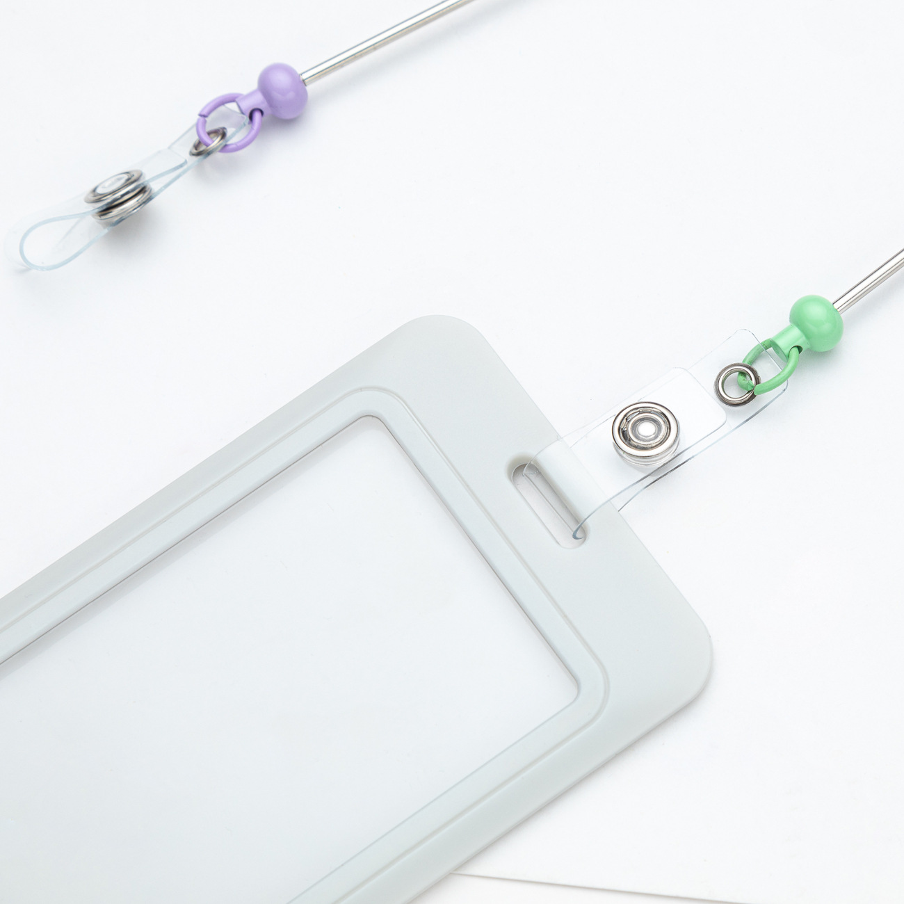 Card Holder retractable easy-pull buckle diy beads keychain retractable buckle Nurse Badge certificate easy-pull cable buckle